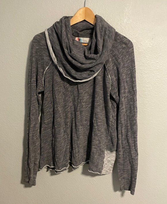 Free People Sweaters - Free People Beach Womens Sweater Small Gray Cowl Neck Two Body Relaxed Boho